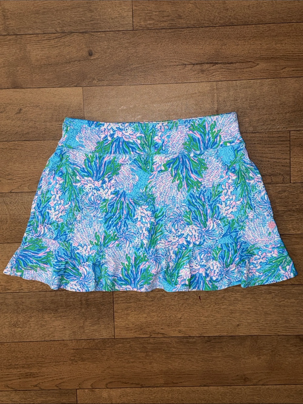 Lilly Pulitzer Size Medium Luxletic Skort In Las Olas Aqua Strong Current Sea M